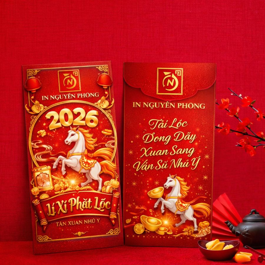 Các mẫu bao bì lì xì tết Bính Ngọ năm 2026